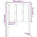 vidaXL Tête de lit Marron miel 80 5x4x100 cm Bois massif de pin