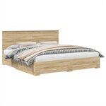 vidaXL Cadre de lit Chêne Sonoma 200 x 200 cm Bois d'ingénierie