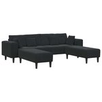 vidaXL Canapé 3 Pièces Noir 250 x 188 x 76 cm Velours
