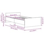 vidaXL Cadre de lit sans matelas chêne noir 90x200cm bois d'ingénierie