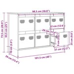vidaXL Buffet blanc 101 5x39x73 5 cm acier laminé à froid