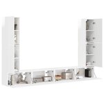 vidaXL Ensemble meuble TV 8 Pièces Blanc brillant Bois d'ingénierie