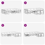 vidaXL Ensemble de canapés d'extérieur 10 Pièces Blanc et noir