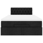 vidaXL Lit ottoman avec matelas et LED noir 120x190 cm tissu