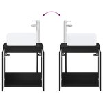 vidaXL Vanité de lavabo mural Noir 49 5 x 41 x 63 cm Bois d'ingénierie