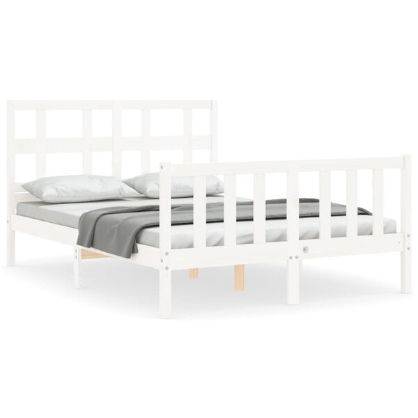 vidaXL Cadre de lit sans matelas blanc 120x200 cm bois de pin massif