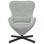 vidaXL Fauteuil œuf Gris clair 63 x 73 x 90 cm Velours