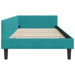 vidaXL Cadre de lit d'angle Turquoise 90 cm x 200 cm tissu