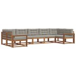 vidaXL Ensemble de canapés d'extérieur 7 pc Gris Naturel et Clair