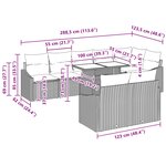 vidaXL Ensemble de canapé de jardin avec coussin 9 Pièces Gris et marine