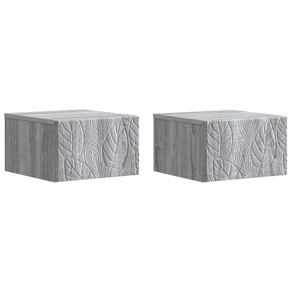 vidaXL Cabinet de chevet mural 2 Pièces Sonoma gris 49 x 34 5 x 20 cm