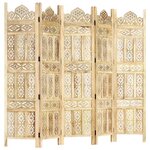 vidaXL Cloison de séparation 5 panneaux 200x165 cm Bois de manguier