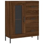 vidaXL Buffet haut Chêne marron 69 5x34x180 cm Bois d'ingénierie
