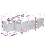vidaXL Ensemble de bistro de jardin 9 Pièces coussins marron poly rotin
