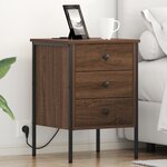 vidaXL Cabinet de chevet avec tiroir Chêne marron 42 x 41 x 61 cm