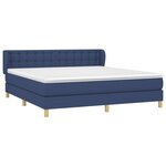 vidaXL Sommier à lattes de lit avec matelas Bleu 180x200 cm Tissu
