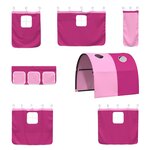vidaXL Lit mezzanine pour enfants Noir et rose 90 x 190 cm Métал