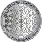 Monnaie INDIAN ELEPHANT Patterns of the World 2 Oz Argent 2000 Francs Cameroon 2026 (PRÉCOMMANDE)