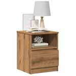 vidaXL Table de chevet chêne artisanal 40x40x50 cm bois d’ingénierie