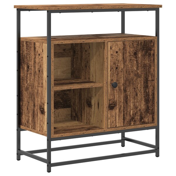 Buffet vidaXL en vieux bois 69x35x80 cm en bois d'ingénierie et en acier