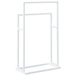 vidaXL Porte-serviettes sur pied Blanc 48x24x78 5 cm Fer