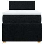 vidaXL Sommier à lattes de lit et matelas Noir 80x200 cm Tissu