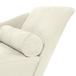 vidaXL Chaise longue avec coussins crème velours
