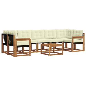 vidaXL Ensemble de canapés d'extérieur 8 Pièces Naturel et Crème