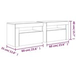vidaXL Tables de chevet 2 Pièces avec LED Gris béton 60x35x40 cm