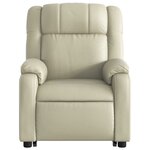 vidaXL Fauteuil inclinable de massage électrique crème similicuir