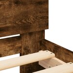 vidaXL Cadre de lit avec bandes LED Chêne fumé Bois d'ingénierie