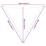 vidaXL Voile d'ombre Gris clair et blanc 6 x 6 x 6 m