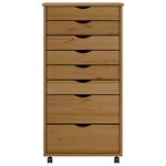 vidaXL Armoire roulante avec tiroirs MOSS bois de pin marron miel
