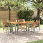 vidaXL Ensemble de salle à manger pour jardin 7 Pièces Gris et marron