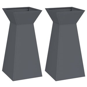 vidaXL Jardinière à pilier 2 Pièces Anthracite 35 x 35 x 73 cm Acier