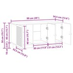 vidaXL Meuble TV Noir 99 x 34 5 x 50 cm Bois d'ingénierie