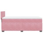 vidaXL Sommier à lattes de lit avec matelas Rose 90x200 cm Velours