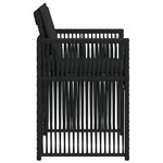 vidaXL Chaises de jardin lot de 4 avec coussins noir résine tressée