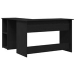 Bureau vidaXL Noir en Chêne 120x140x75 cm en Bois d'ingénierie