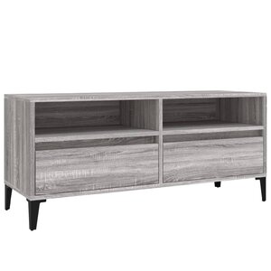 vidaXL Meuble TV sonoma gris 100x34 5x44 5 cm bois d'ingénierie
