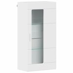 vidaXL Cabinet en Bois avec stockage Blanc brillant 50 x 29 x 100 cm
