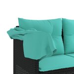 vidaXL Chaise longue avec auvent et coussins noir résine tressée