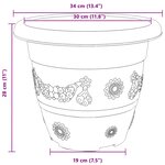 vidaXL Pots de plantes 6 Pièces Rouge brique Ø 34 x 28 cm Plastique