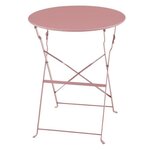 Set bistrot 2 personnes - Table ronde 60 cm avec 2 chaises - Acier  thermolaqué - Rose