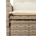 vidaXL Chaise inclinable de jardin avec coussins beige résine tressée
