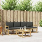 vidaXL Ensemble de canapés d'extérieur 5 Pièces Blanc et anthracite