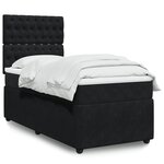 vidaXL Sommier à lattes de lit avec matelas Noir 90x200 cm Velours