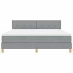 vidaXL Lit à ressorts avec matelas Gris clair 180 x 200 cm tissu