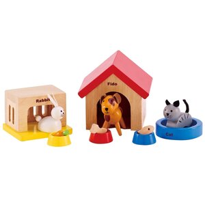 Famille d'animaux domestiques en jouet hape e3455