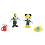 Mickey, 2 figurines articulées 7,5 cm avec accessoires, Theme Pompier, Jouet pour enfants des 3 ans